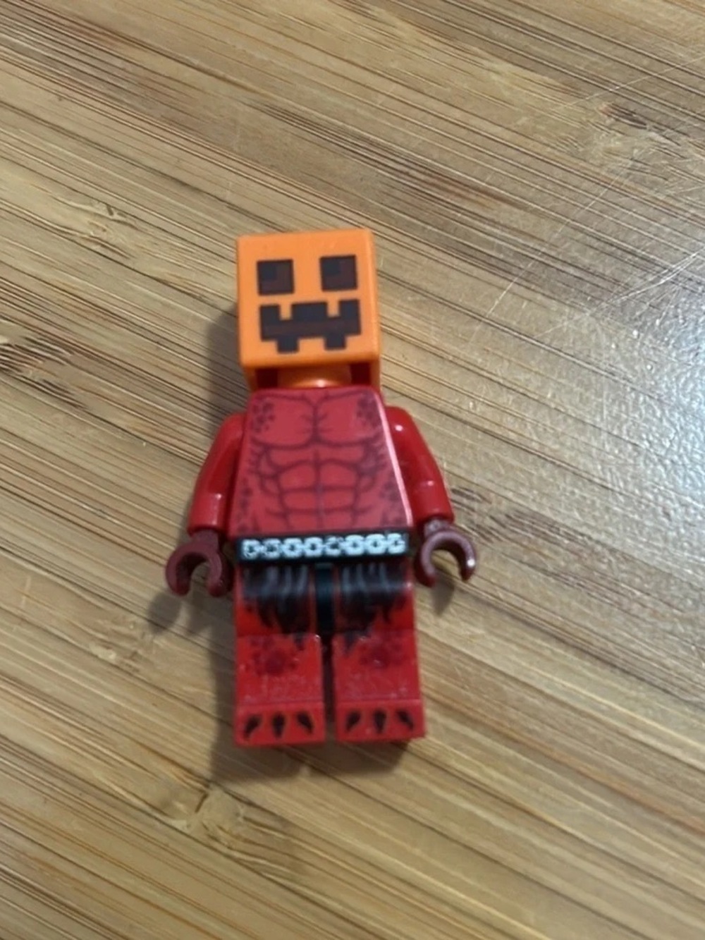 Halloween Red Mini Figure with Orange Pumpkin Head – Collectible Building Toy